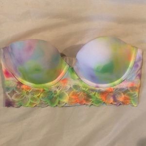 PINK colorful strapless bra/bustier